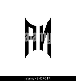 AM Monogram – Vorlage für geometrische Formen. Monogram Initial Design Vector auf isoliertem Hintergrund Stock Vektor