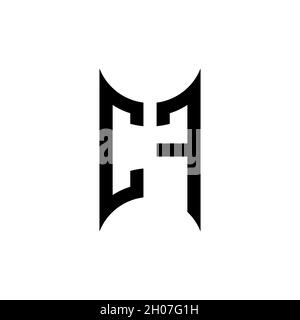 CF Monogram – Vorlage für geometrische Formen. Monogram Initial Design Vector auf isoliertem Hintergrund Stock Vektor