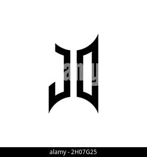 JO Monogram – Vorlage für geometrische Formen. Monogram Initial Design Vector auf isoliertem Hintergrund Stock Vektor