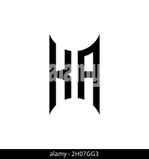 JA Monogram – Vorlage für geometrische Formen. Monogram Initial Design Vector auf isoliertem Hintergrund Stock Vektor