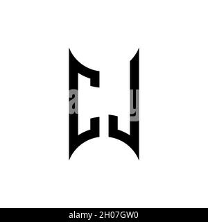 CK Monogram – Vorlage im geometrischen Formstil. Monogram Initial Design Vector auf isoliertem Hintergrund Stock Vektor