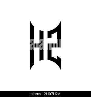 HZ Monogram – Vorlage für geometrische Formen. Monogram Initial Design Vector auf isoliertem Hintergrund Stock Vektor