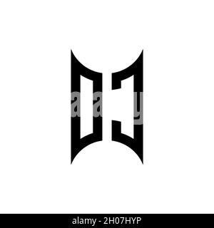 NC Monogram – Vorlage für geometrische Formen. Monogram Initial Design Vector auf isoliertem Hintergrund Stock Vektor