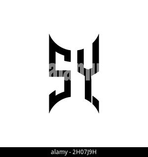 RY Monogram – Vorlage für geometrische Formen. Monogram Initial Design Vector auf isoliertem Hintergrund Stock Vektor