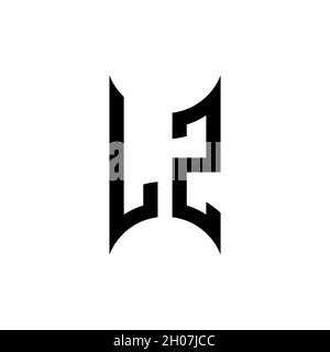 KZ Monogram – Vorlage für geometrische Formen. Monogram Initial Design Vector auf isoliertem Hintergrund Stock Vektor