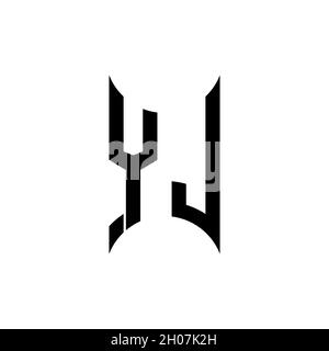 Vorlage im Stil der geometrischen YJ Monogram-Form. Monogram Initial Design Vector auf isoliertem Hintergrund Stock Vektor