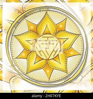 Solar Plexus Chakra - MANIPURA - Stärke, Persönlichkeit, Macht, Entschlossenheit - 'Ich TUE' Stockfoto