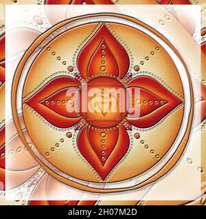 Wurzelchakra - MULADHARA - Energie, Stabilität, Komfort, Sicherheit - „Ich BIN“ Stockfoto