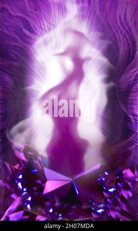 Die violette Flamme von Saint Germain (Göttliche Energie und Transformation) Stockfoto