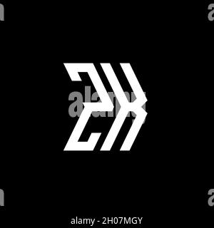 ZK Monogram – Schablone für geometrische Formen. Monogram Initial Design Vector auf isoliertem Hintergrund Stock Vektor