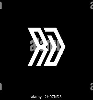 Rd Monogram – Vorlage für geometrische Formen. Monogram Initial Design Vector auf isoliertem Hintergrund Stock Vektor