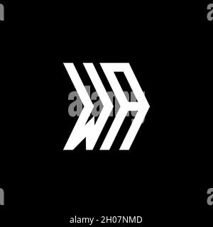 WA Monogram – Vorlage für geometrische Formen. Monogram Initial Design Vector auf isoliertem Hintergrund Stock Vektor