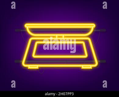 Symbol „Skalierung“. Neonsymbol. Waage isoliert auf weißem Hintergrund. Vektorgrafik Stock Vektor
