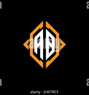 Ab Monogram – Vorlage für geometrische Formen. Monogram Initial Design Vector auf isoliertem Hintergrund Stock Vektor