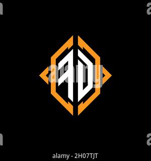 FD Monogram – Vorlage im geometrischen Formstil. Monogram Initial Design Vector auf isoliertem Hintergrund Stock Vektor