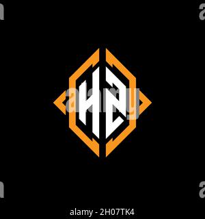 HZ Monogram – Vorlage für geometrische Formen. Monogram Initial Design Vector auf isoliertem Hintergrund Stock Vektor