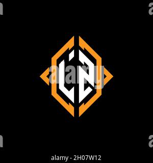 LZ Monogram – Vorlage für geometrische Formen. Monogram Initial Design Vector auf isoliertem Hintergrund Stock Vektor