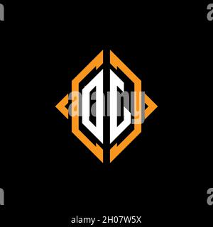 Vorlage im Stil von OJ Monogram mit geometrischer Form. Monogram Initial Design Vector auf isoliertem Hintergrund Stock Vektor