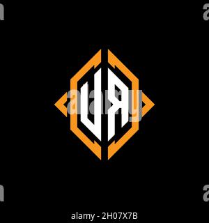 UR Monogram – Vorlage im geometrischen Formstil. Monogram Initial Design Vector auf isoliertem Hintergrund Stock Vektor