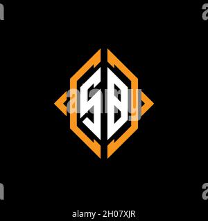 SB Monogram – Vorlage für geometrische Formen. Monogram Initial Design Vector auf isoliertem Hintergrund Stock Vektor
