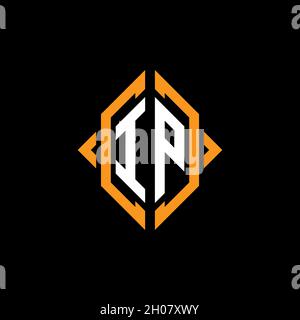 IP Monogram – Vorlage für geometrische Formen. Monogram Initial Design Vector auf isoliertem Hintergrund Stock Vektor