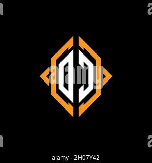OC Monogram – Vorlage für geometrische Formen. Monogram Initial Design Vector auf isoliertem Hintergrund Stock Vektor
