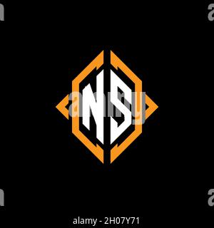 NS Monogram – Vorlage für geometrische Formen. Monogram Initial Design Vector auf isoliertem Hintergrund Stock Vektor