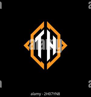 TH Monogram – Vorlage für geometrische Formen. Monogram Initial Design Vector auf isoliertem Hintergrund Stock Vektor