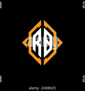 RB Monogram – Vorlage für geometrische Formen. Monogram Initial Design Vector auf isoliertem Hintergrund Stock Vektor
