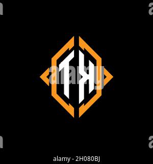 TK Monogram – Vorlage für geometrische Formen. Monogram Initial Design Vector auf isoliertem Hintergrund Stock Vektor