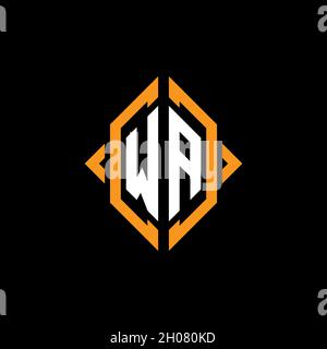 WA Monogram – Vorlage für geometrische Formen. Monogram Initial Design Vector auf isoliertem Hintergrund Stock Vektor