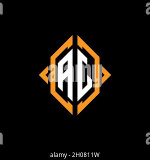 AJ Monogram – Vorlage für geometrische Formen. Monogram Initial Design Vector auf isoliertem Hintergrund Stock Vektor