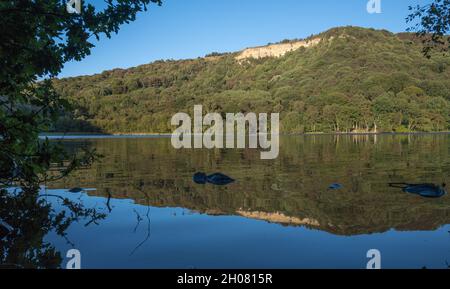 Gormire Lake, von der letzten Eiszeit zurückgelassen, North Yorkshire, England, Großbritannien Stockfoto