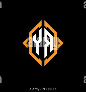 YR Monogram – Vorlage für geometrische Formen. Monogram Initial Design Vector auf isoliertem Hintergrund Stock Vektor