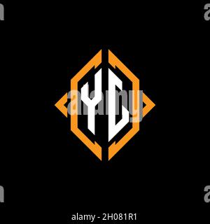 Vorlage im Stil der geometrischen YJ Monogram-Form. Monogram Initial Design Vector auf isoliertem Hintergrund Stock Vektor