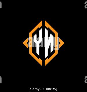 YN Monogram – Vorlage für geometrische Formen. Monogram Initial Design Vector auf isoliertem Hintergrund Stock Vektor