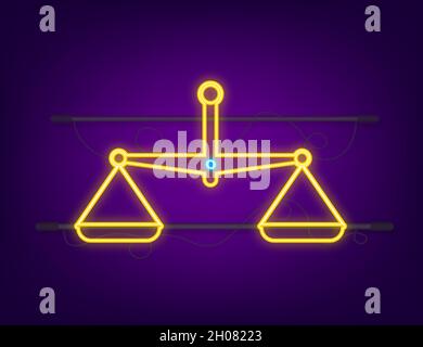Symbol „Skalierung“. Neonsymbol. Waage isoliert auf weißem Hintergrund. Vektorgrafik Stock Vektor