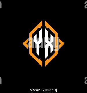 Vorlage im Stil der geometrischen YX-Monogram-Form. Monogram Initial Design Vector auf isoliertem Hintergrund Stock Vektor