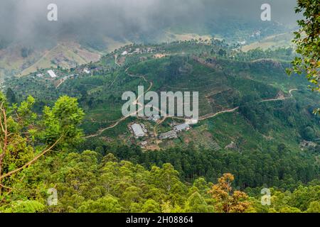 Blick vom Liptons Sitz in der Nähe von Haputale, Sri Lanka Stockfoto