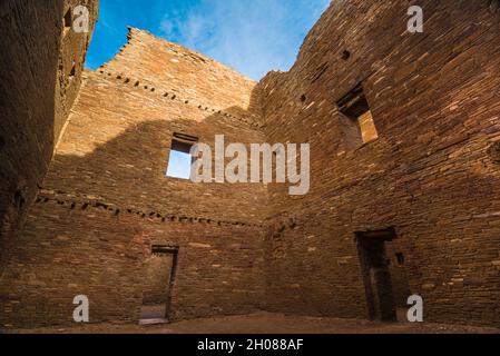 Chaco Canyon - Pueblo Bonito - Mehrstöckiges Zimmer - New Mexico Stockfoto