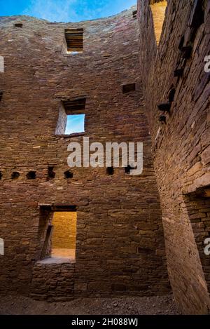 Chaco Canyon - Pueblo Bonito - Mehrstöckiges Zimmer - New Mexico Stockfoto