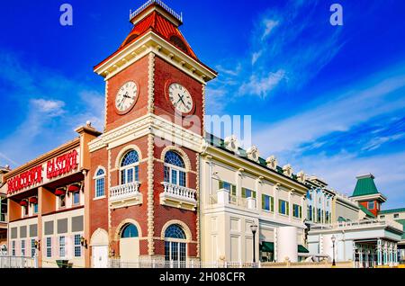 Das Boomtown Casino ist am 9. Oktober 2021 in Biloxi, Mississippi, abgebildet. Boomtown Biloxi in Back Bay Biloxi gehört Penn National Gaming. Stockfoto