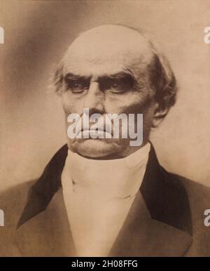 Daniel Webster (1782-1852), amerikanischer Staatsmann, vertrat New Hampshire und Massachusetts im US-Kongress und diente als US-Außenminister unter den Präsidenten William Henry Harrison, John Tyler und Millard Fillmore, Head and Shoulders Portrait, Daguerreotype, Josiah Johnson Hawes, 1851 Stockfoto