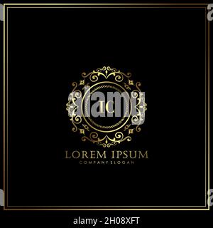 LC Initial Letter Luxury Logo Vorlage in Vektor für Restaurant, Royalty, Boutique, Café, Hotel, heraldic, Schmuck, Mode und andere Vektor illustrat Stock Vektor