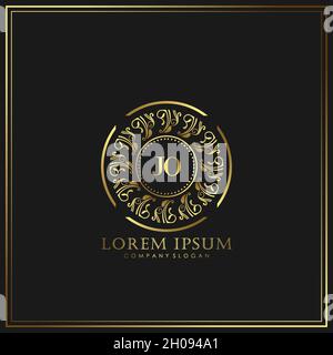 JO Initial Letter Luxury Logo Vorlage in Vektor für Restaurant, Royalty, Boutique, Café, Hotel, heraldic, Schmuck, Mode und andere Vektor illustrat Stock Vektor
