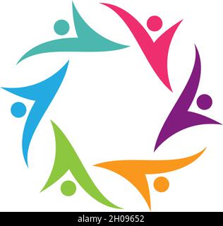 Community-, Netzwerk- und Social-Logo Stock Vektor