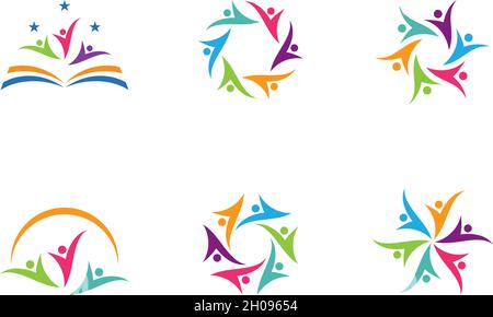 Annahme und Gemeinschaft Pflege Logo Vorlage Stock Vektor