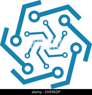 Vektorvorlage für das Logo der Schaltungstechnik Stock Vektor