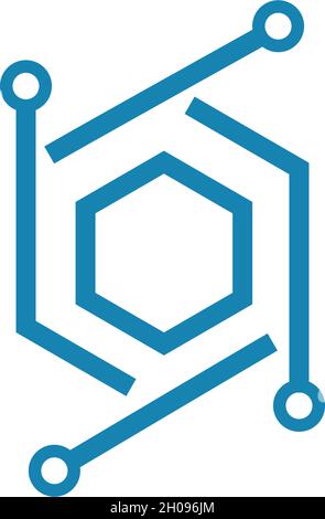 Vektorvorlage für das Logo der Schaltungstechnik Stock Vektor