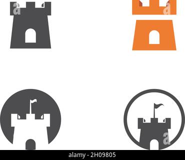 Burg Logo Vektor ilustration Vorlage Stock Vektor